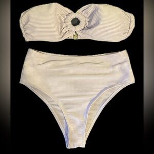 Strapless two piece bathing suit